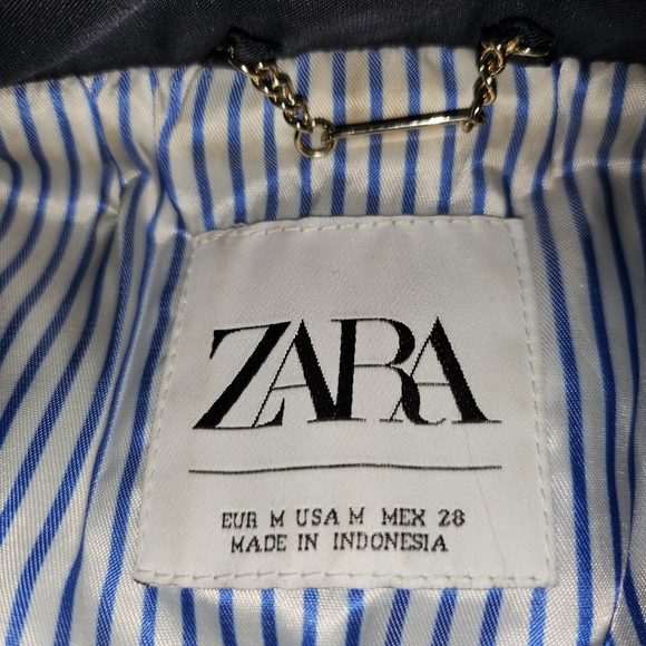 Navy Blue Zara Short Trench Coat (Detachable Hood) - Picture 8 of 9